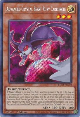Advanced Crystal Beast Ruby Carbuncle - BLCR-EN010 - Secret Rare 1st Edition Battles of Legend: Crystal Revenge 1st Edition Singles