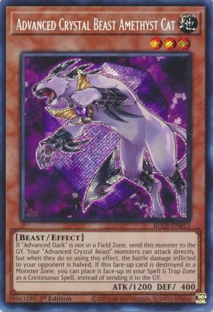 Advanced Crystal Beast Amethyst Cat - BLCR-EN011 - Secret Rare 1st Edition Battles of Legend: Crystal Revenge 1st Edition Singles