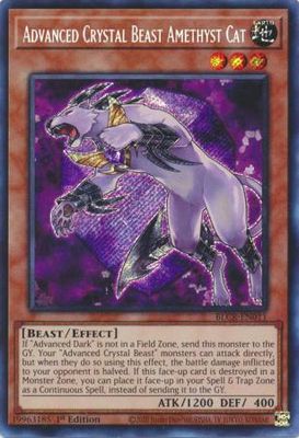 Advanced Crystal Beast Amethyst Cat - BLCR-EN011 - Secret Rare 1st Edition Battles of Legend: Crystal Revenge 1st Edition Singles