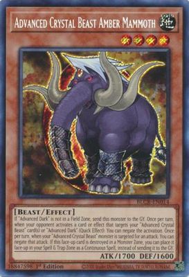 Advanced Crystal Beast Amber Mammoth - BLCR-EN014 - Secret Rare 1st Edition Battles of Legend: Crystal Revenge 1st Edition Singles