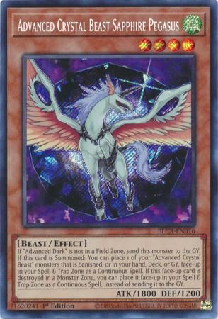 Advanced Crystal Beast Sapphire Pegasus - BLCR-EN016 - Secret Rare 1st Edition Battles of Legend: Crystal Revenge 1st Edition Singles