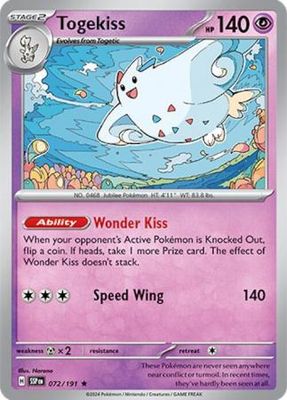 Togekiss - 072/191 - Holo Rare Scarlet &amp; Violet: Surging Sparks Singles