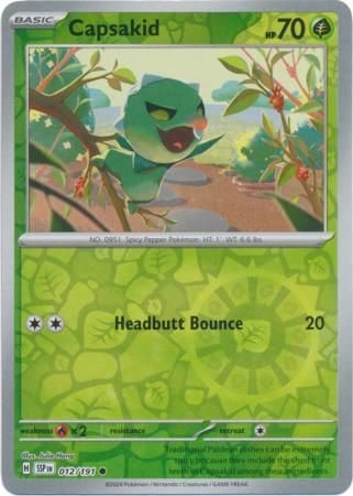 Capsakid - 012/191 - Common Reverse Holo Scarlet &amp; Violet: Surging Sparks Reverse Singles