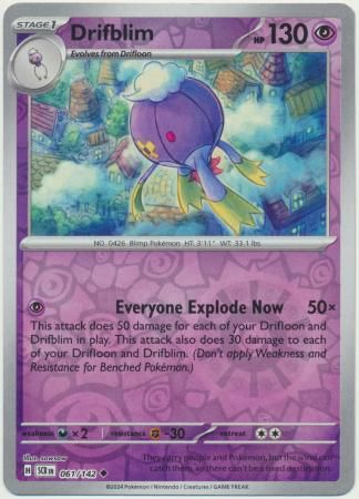 Drifblim - 061/142 - Uncommon Reverse Holo Scarlet &amp; Violet: Stellar Crown Reverse Singles