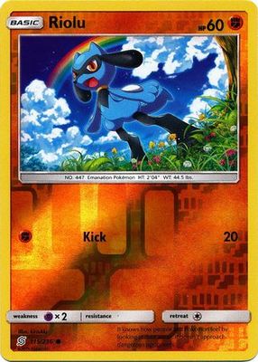 Riolu - 115/236 - Common Reverse Holo Sun &amp; Moon: Unified Minds Reverse Holo Singles
