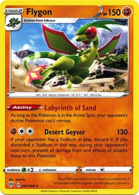 Flygon - 091/189 - Rare Sword &amp; Shield: Darkness Ablaze Singles
