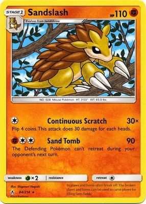 Sandslash - 84/214 - Rare Sun &amp; Moon: Unbroken Bonds Singles (Español)