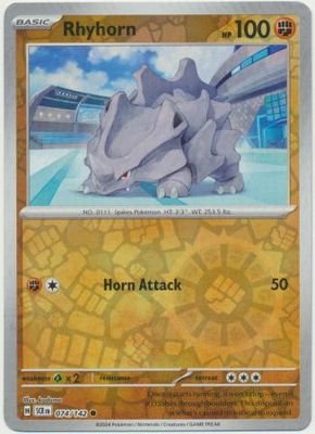 Rhyhorn - 074/142 - Common Reverse Holo Scarlet &amp; Violet: Stellar Crown Reverse Singles
