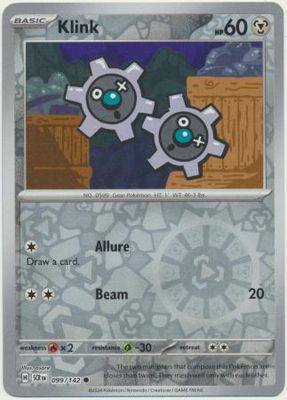 Klink - 099/142 - Common Reverse Holo Scarlet &amp; Violet: Stellar Crown Reverse Singles
