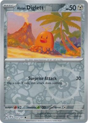 Alolan Diglett - 122/191 - Common Reverse Holo Scarlet &amp; Violet: Surging Sparks Reverse Singles