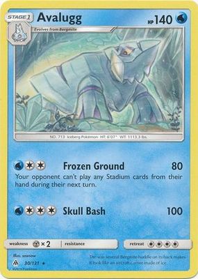 Avalugg - 30/131 - Rare Sun &amp; Moon: Forbidden Light Singles (Español)