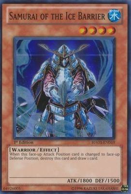 Samurai of the Ice Barrier - HA03-EN019 - Super Rare 1st Edition Hidden Arsenal 3 [HA03] 1st Edition Singles