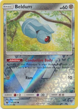 Beldum - 92/168 - Common Reverse Holo Sun &amp; Moon: Celestial Storm Reverse Holo Singles