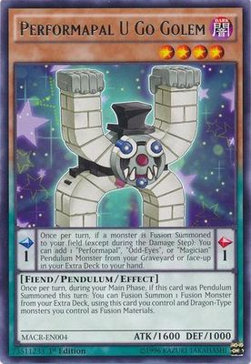 Performapal U Go Golem - MACR-EN004 - Rare 1st Edition Maximum Crisis 1st Edition Singles (español)
