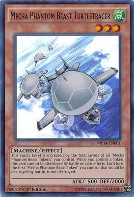 Mecha Phantom Beast Turtletracer - MP14-EN001 - Super Rare 1st Edition Yu-Gi-Oh! 2014 Mega-Tins Singles