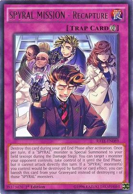 SPYRAL MISSION - Recapture - RATE-EN089 - Rare 1st Edition Raging Tempest 1st Edition Singles (español)