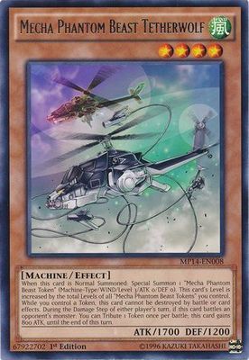 Mecha Phantom Beast Tetherwolf - MP14-EN008 - Rare 1st Edition Yu-Gi-Oh! 2014 Mega-Tins Singles