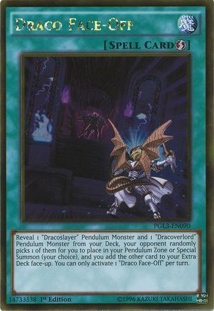 Draco Face-Off - PGL3-EN090 - Gold Rare 1st Edition Premium Gold: Infinite Gold Singles