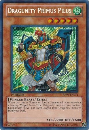 Dragunity Primus Pilus - HA04-EN012 - Secret Rare 1st Edition Hidden Arsenal 4: Trishula&#39;s Triumph [HA04] 1st Edition Singles