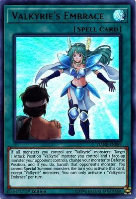 Valkyrie&#39;s Embrace - DANE-EN089 - Ultra Rare 1st Edition Dark Neostorm 1st Edition Singles