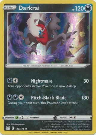 Darkrai - 120/196 - Holo Rare Sword &amp; Shield: Lost Origin Singles