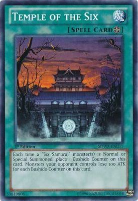 Temple of the Six - SDWA-EN031 - Common 1st Edition Structure Deck: Samurai Warlords 1st Edition Singles