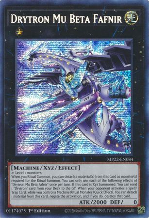Drytron Mu Beta Fafnir - MP22-EN084 - Prismatic Secret Rare 1st Edition 2022 Mega-Tin: Pharaoh&#39;s Gods 1st Edition Singles