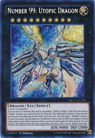 Number 99: Utopic Dragon - MP15-EN190 - Secret Rare 1st Edition Yu-Gi-Oh! 2015 Mega-Tins [MP15]