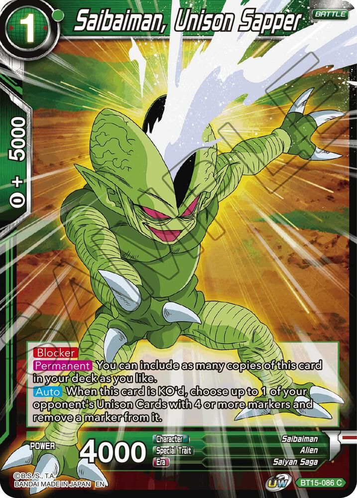 Saibaiman, Unison Sapper - Saiyan Showdown (DBS-B15) Saiyan Showdown