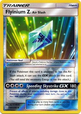 Flyinium Z: Air Slash - 195/236 - Uncommon Reverse Holo Sun &amp; Moon: Unified Minds Reverse Holo Singles (Español)