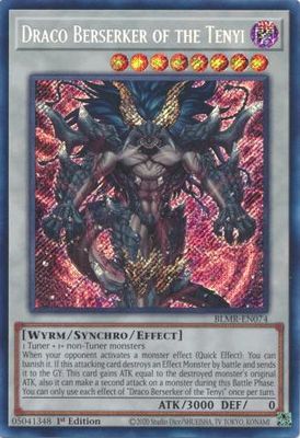 Draco Berserker of the Tenyi - BLMR-EN074 - Secret Rare 1st Edition Monstrous Revenge 1st Edition Singles