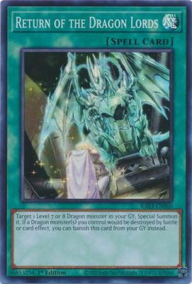 Return of the Dragon Lords - RA03-EN060 - Super Rare 1st Edition Quarter Century Bonanza 1st Edition Singles