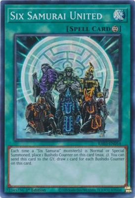 Six Samurai United - RA03-EN054 - Super Rare 1st Edition Quarter Century Bonanza 1st Edition Singles