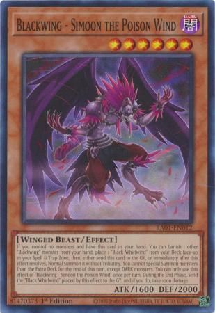 Blackwing - Simoon the Poison Wind - RA01-EN012 - Super Rare 1st edition 25th Anniversary Rarity Collection Singles (espanol)