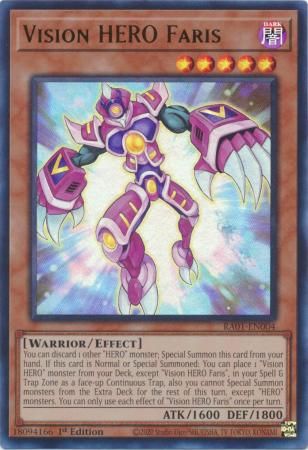 Vision HERO Faris - RA01-EN004 - Ultra Rare 1st Edition 25th Anniversary Rarity Collection Singles