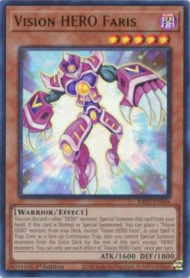 Vision HERO Faris - RA01-EN004 - Ultra Rare 1st Edition 25th Anniversary Rarity Collection Singles