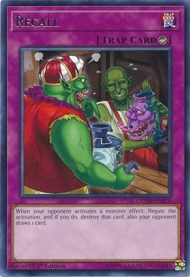 Recall - COTD-EN078 - Rare 1st Edition Code of the Duelist 1st Edition Singles