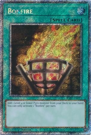 Bonfire - RA03-EN073 - Platinum Secret Rare 1st Edition Quarter Century Bonanza 1st Edition Singles