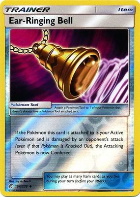 Ear-Ringing Bell - 194/236 - Uncommon Reverse Holo Sun &amp; Moon: Unified Minds Reverse Holo Singles