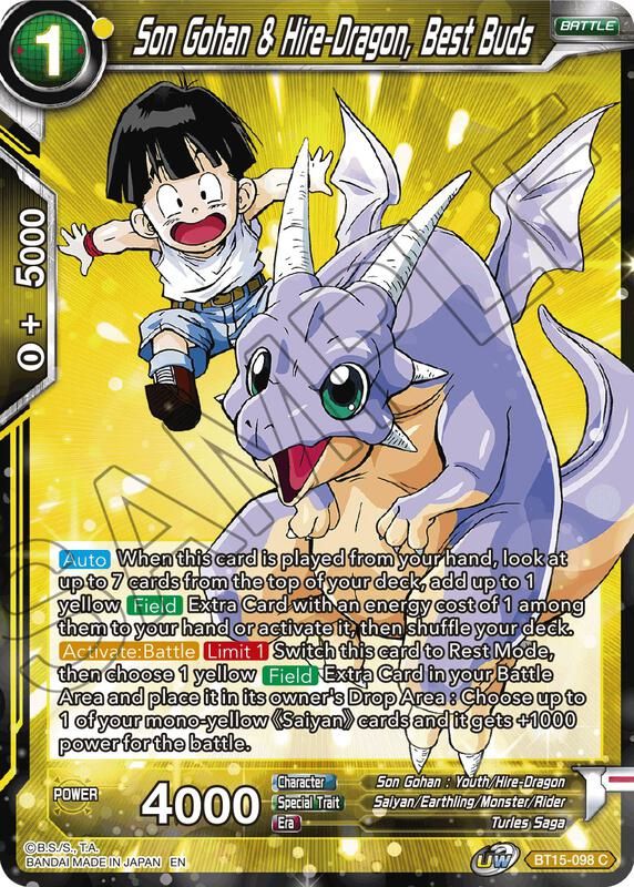Son Gohan &amp; Hire-Dragon, Best Buds - Saiyan Showdown (DBS-B15) Saiyan Showdown