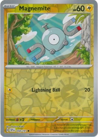 Magnemite - 058/191 - Common Reverse Holo Scarlet &amp; Violet: Surging Sparks Reverse Singles