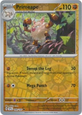 Primeape - 099/191 - Common Reverse Holo Scarlet &amp; Violet: Surging Sparks Reverse Singles