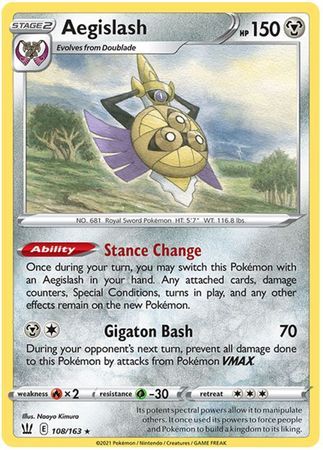 Aegislash - 108/163 - Rare Sword &amp; Shield: Battle Styles Singles
