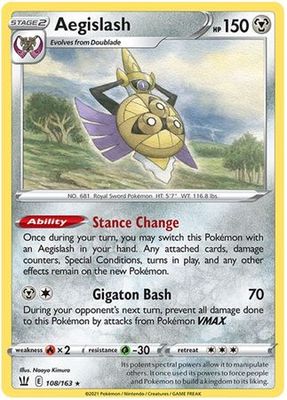 Aegislash - 108/163 - Rare Sword &amp; Shield: Battle Styles Singles