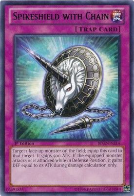 Spikeshield with Chain - BP02-EN214 - Rare 1st Edition Battle Pack 2: War of the Giants 1st Edition Singles