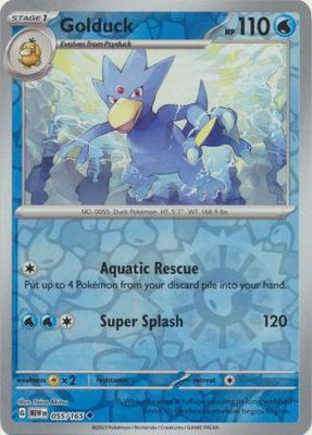 Golduck - 055/165 - Uncommon Reverse Holo Scarlet &amp; Violet 151 Reverse Holo Singles