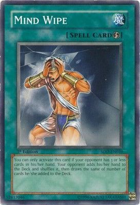 Mind Wipe - SOD-EN039 - Common 1st Edition Soul of the Duelist [SOD] 1st Edition Singles
