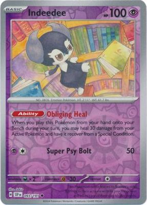 Indeedee - 093/191 - Uncommon Reverse Holo Scarlet &amp; Violet: Surging Sparks Reverse Singles