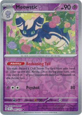 Meowstic - 085/191 - Uncommon Reverse Holo Scarlet &amp; Violet: Surging Sparks Reverse Singles