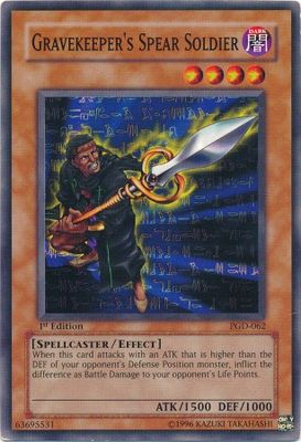 Gravekeeper&#39;s Spear Soldier - PGD-062 - Common 1st Edition Pharaonic Guardian [PGD] 1st Edition Singles